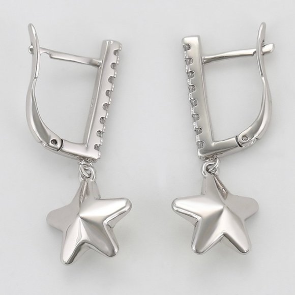 Star Swarovski Drop Earrings - Picture 3 of 13